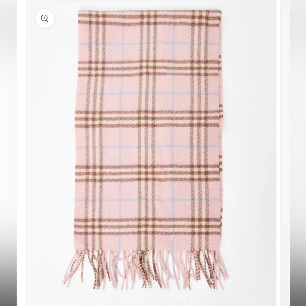 Burberry Pink and Brown Plaid Scarf